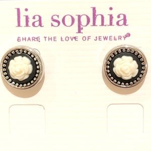 Lia Sophia Midnight Rose Stud Earrings